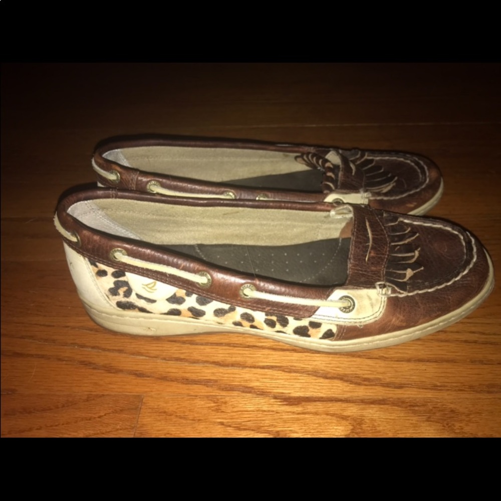Sperry Cheetah Penny Loafers size 10